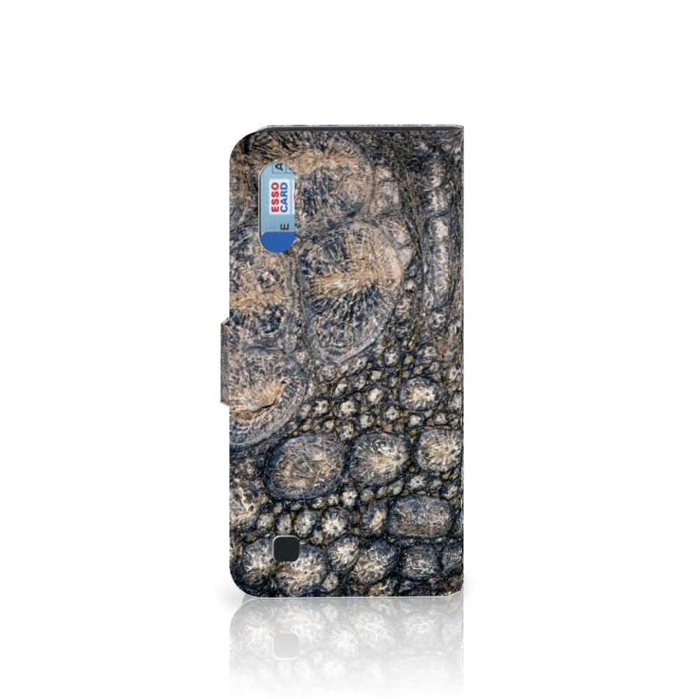 Samsung Galaxy M10 Telefoonhoesje met Pasjes Krokodillenprint