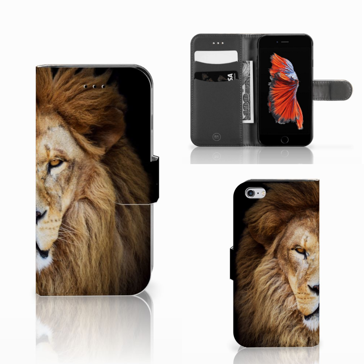 Apple iPhone 6 | 6s Telefoonhoesje met Pasjes Leeuw