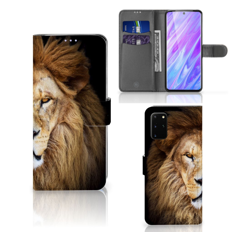 Samsung Galaxy S20 Plus Telefoonhoesje met Pasjes Leeuw
