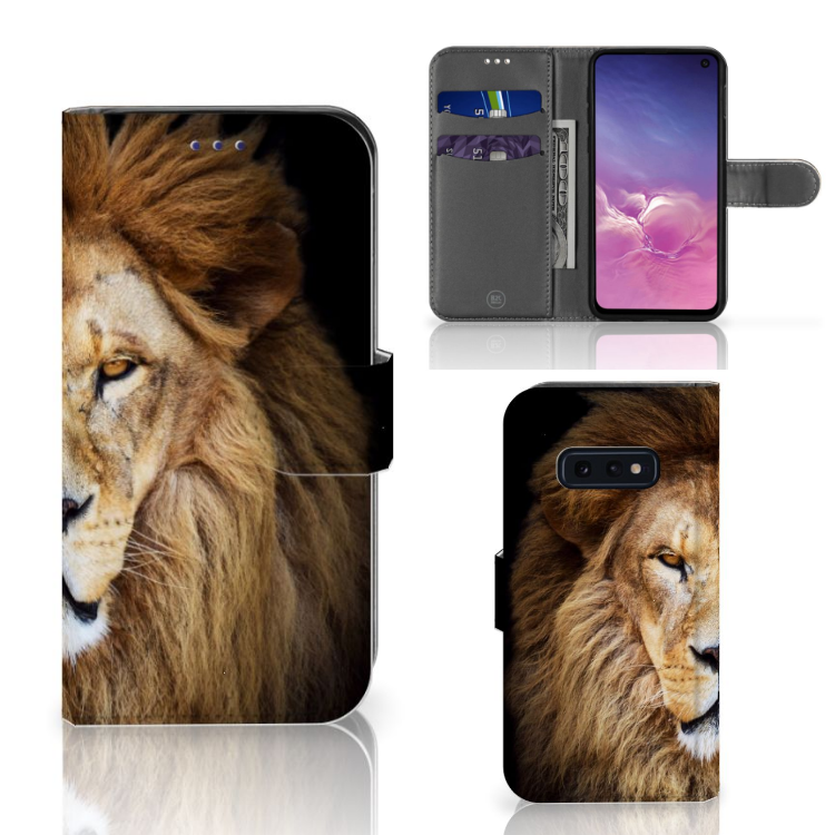 Samsung Galaxy S10e Telefoonhoesje met Pasjes Leeuw