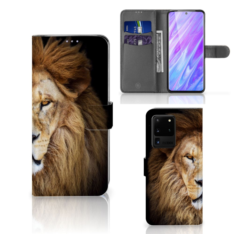 Samsung Galaxy S20 Ultra Telefoonhoesje met Pasjes Leeuw