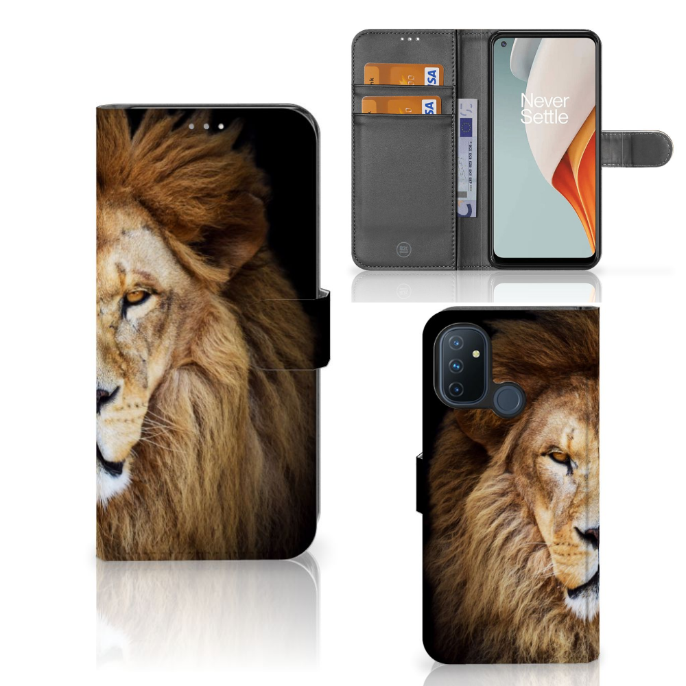 OnePlus Nord N100 Telefoonhoesje met Pasjes Leeuw