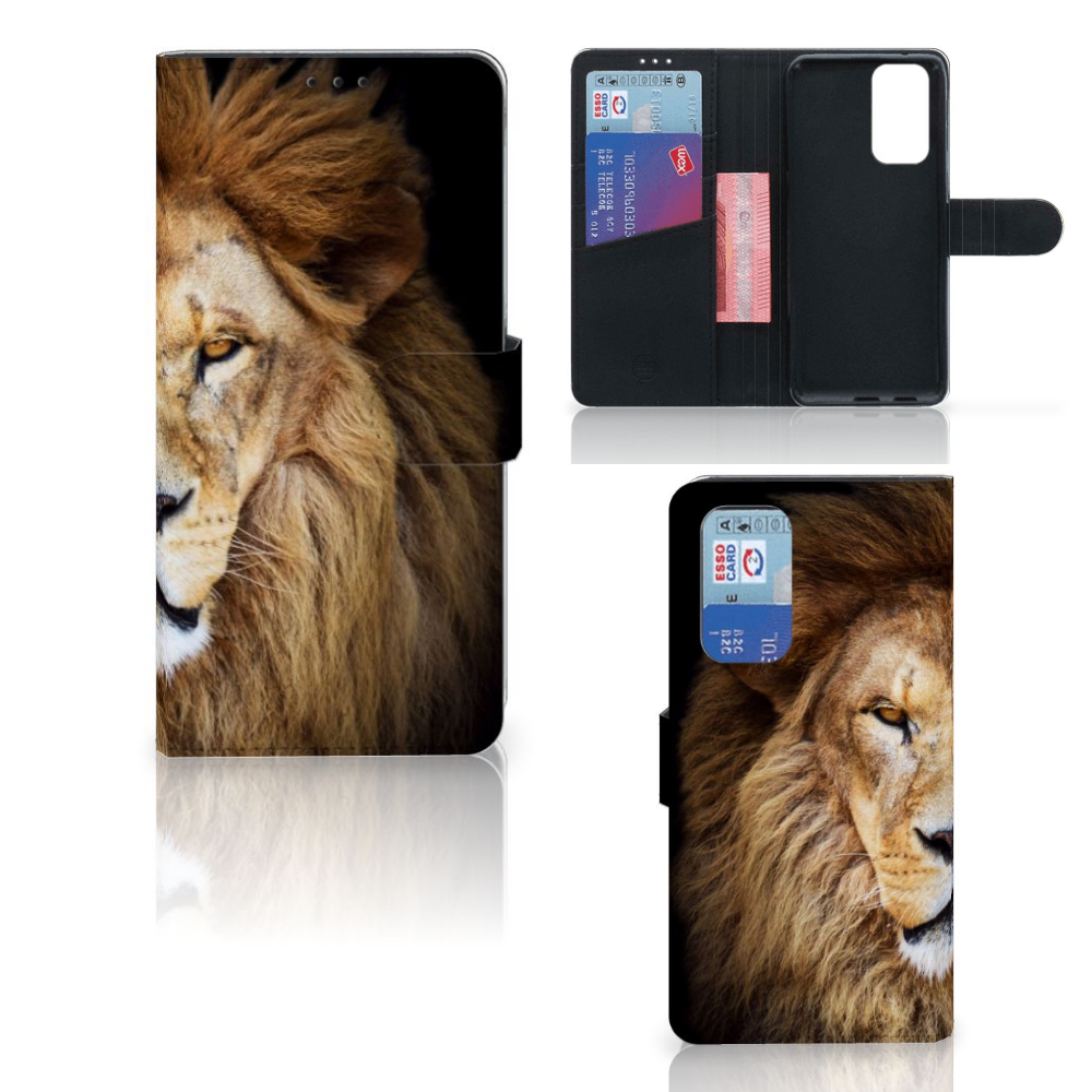 OnePlus 9 Pro Telefoonhoesje met Pasjes Leeuw