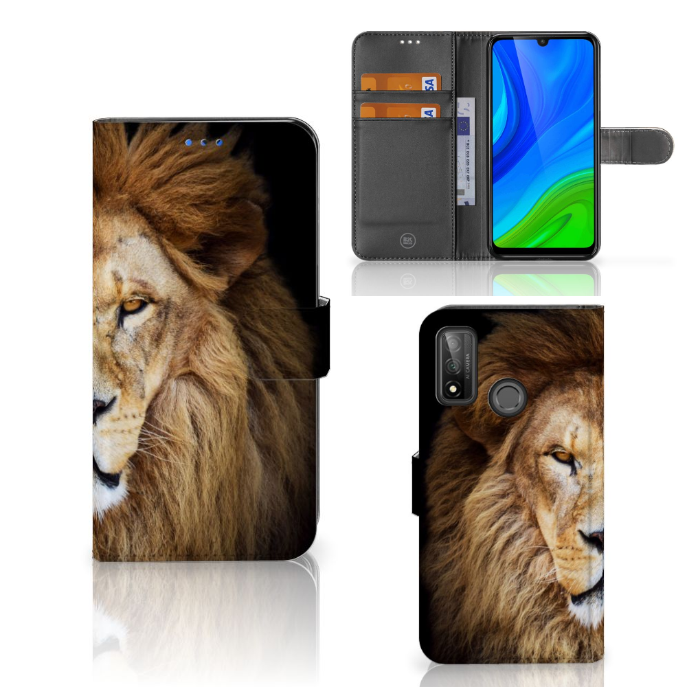 Huawei P Smart 2020 Telefoonhoesje met Pasjes Leeuw