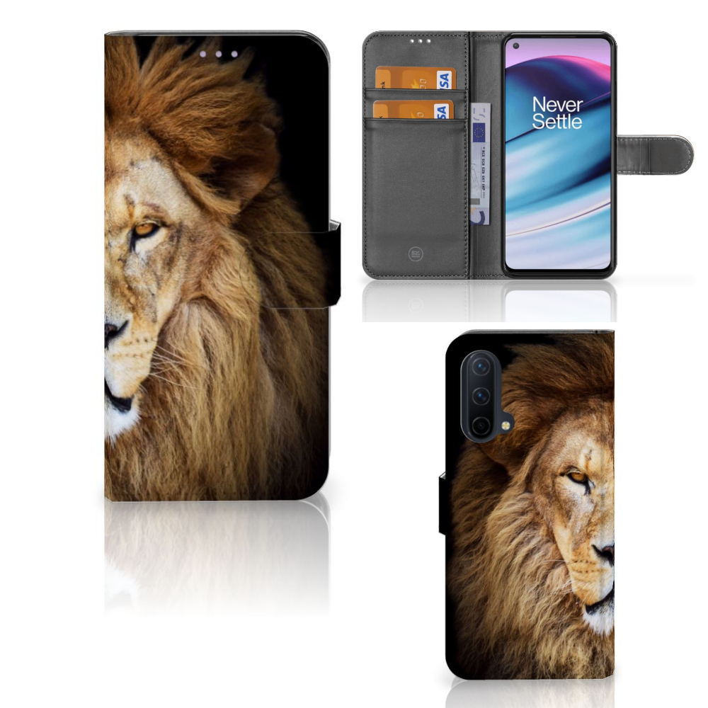 OnePlus Nord CE 5G Telefoonhoesje met Pasjes Leeuw