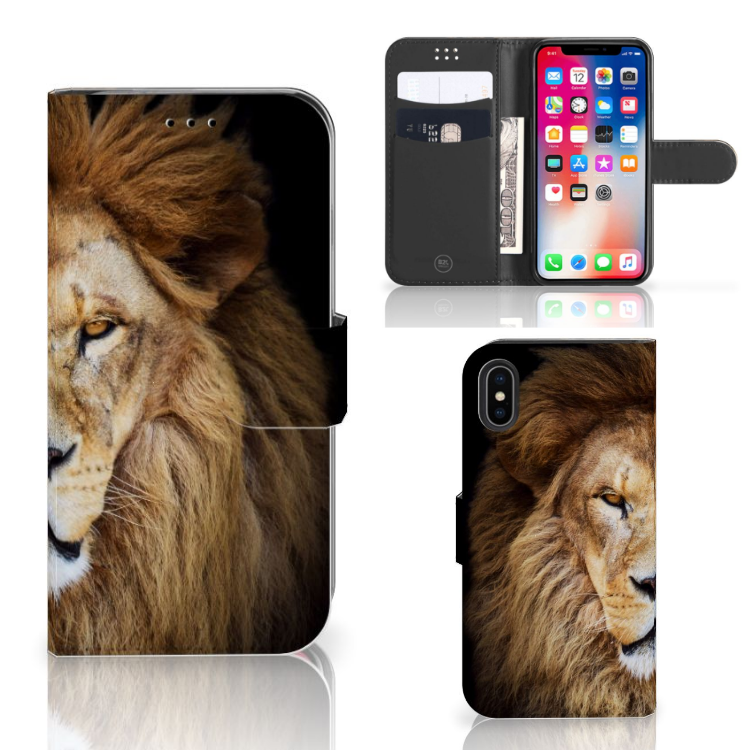 Apple iPhone X | Xs Telefoonhoesje met Pasjes Leeuw
