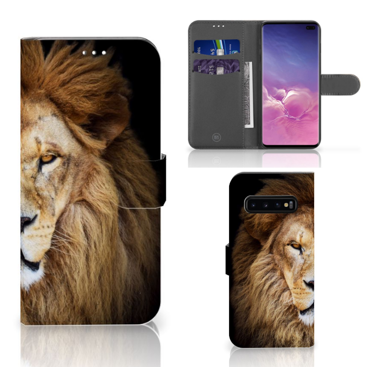 Samsung Galaxy S10 Plus Telefoonhoesje met Pasjes Leeuw