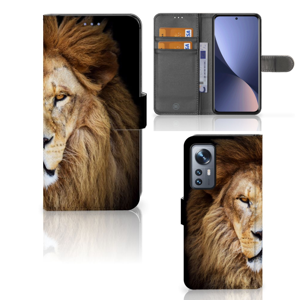 Xiaomi 12 | 12X Telefoonhoesje met Pasjes Leeuw