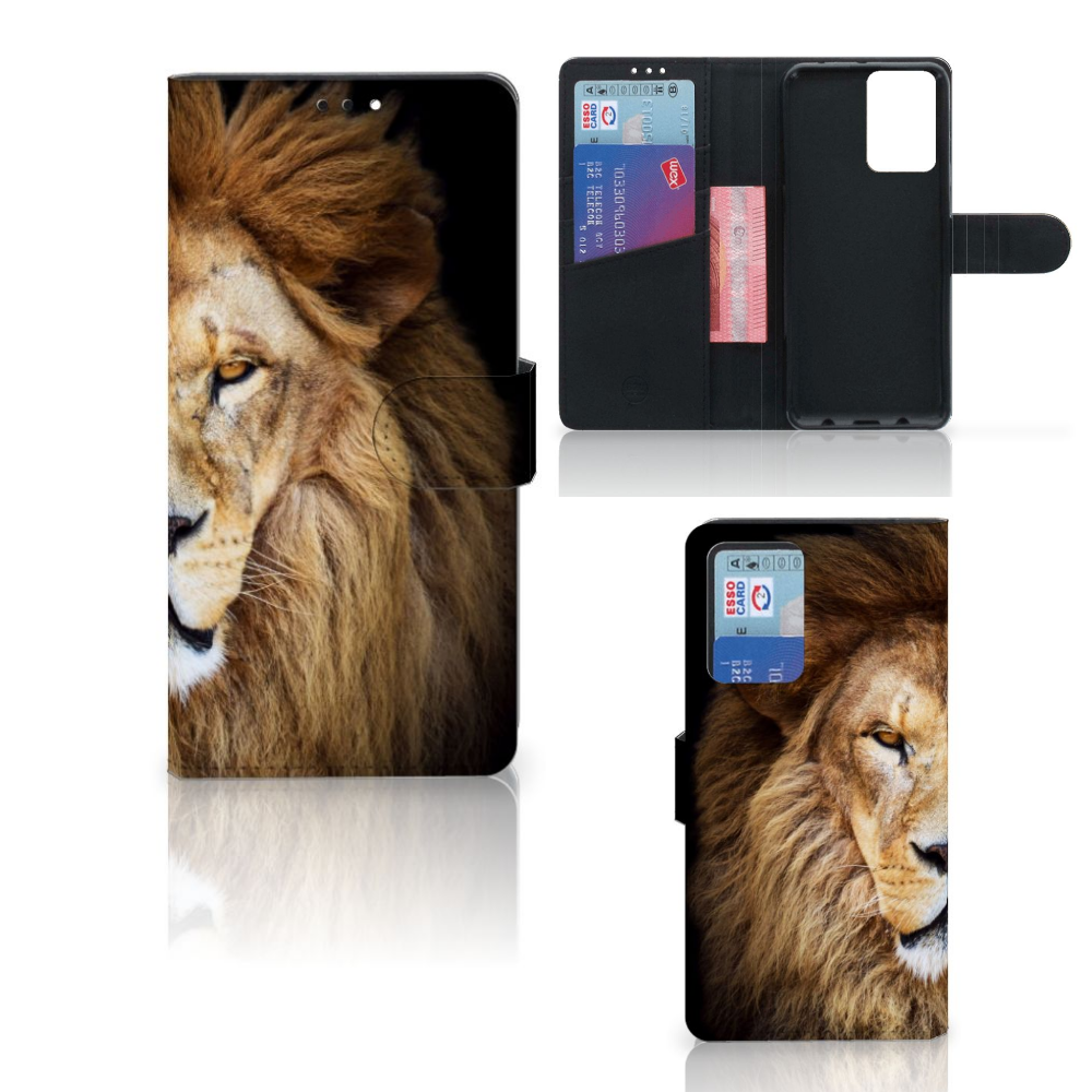 Xiaomi Redmi Note 10 Pro Telefoonhoesje met Pasjes Leeuw