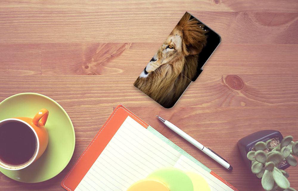 Samsung Galaxy A31 Telefoonhoesje met Pasjes Leeuw