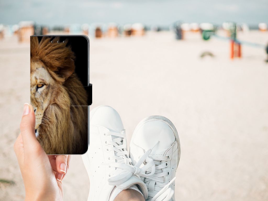 Xiaomi Redmi 8A Telefoonhoesje met Pasjes Leeuw