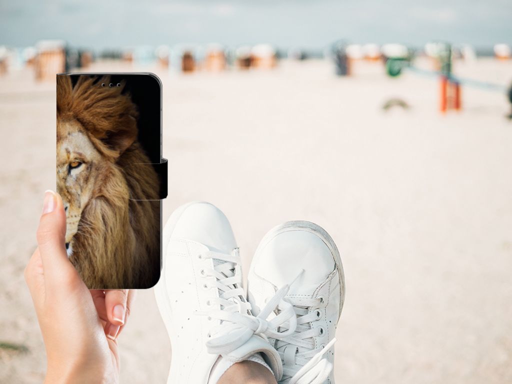 Huawei P20 Lite Telefoonhoesje met Pasjes Leeuw