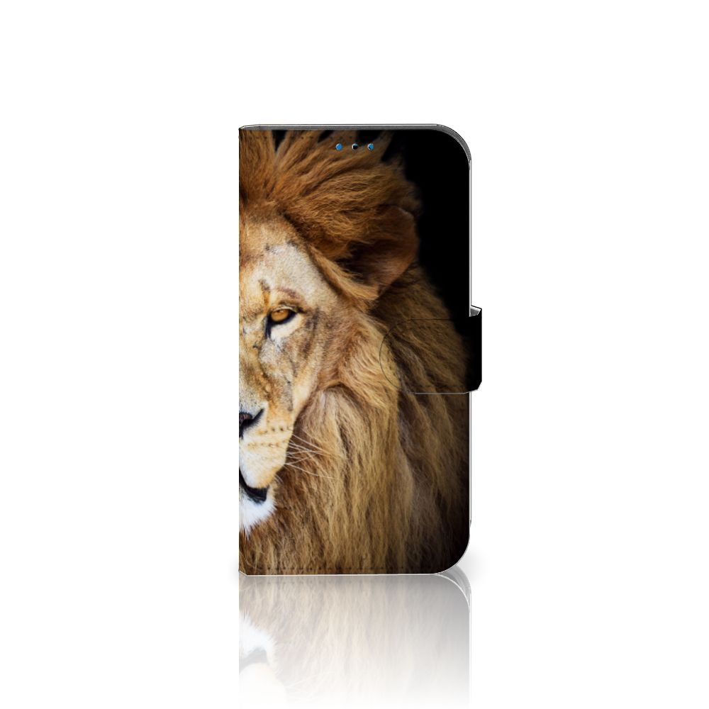 iPhone 14 Pro Telefoonhoesje met Pasjes Leeuw