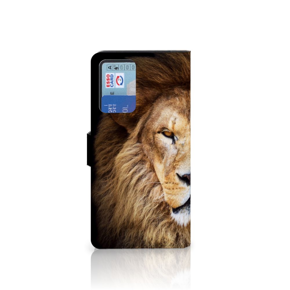 Xiaomi Redmi Note 10 Pro Telefoonhoesje met Pasjes Leeuw