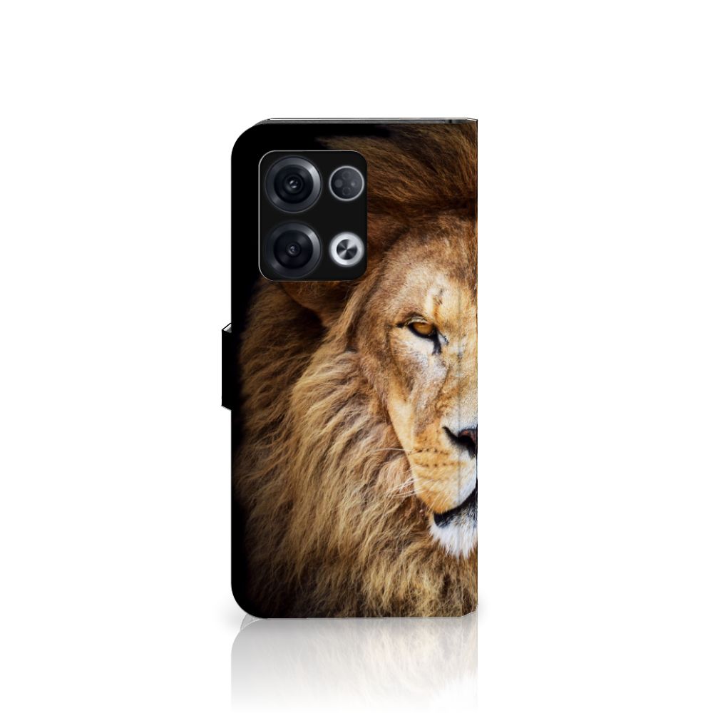 OPPO Reno8 Pro Telefoonhoesje met Pasjes Leeuw