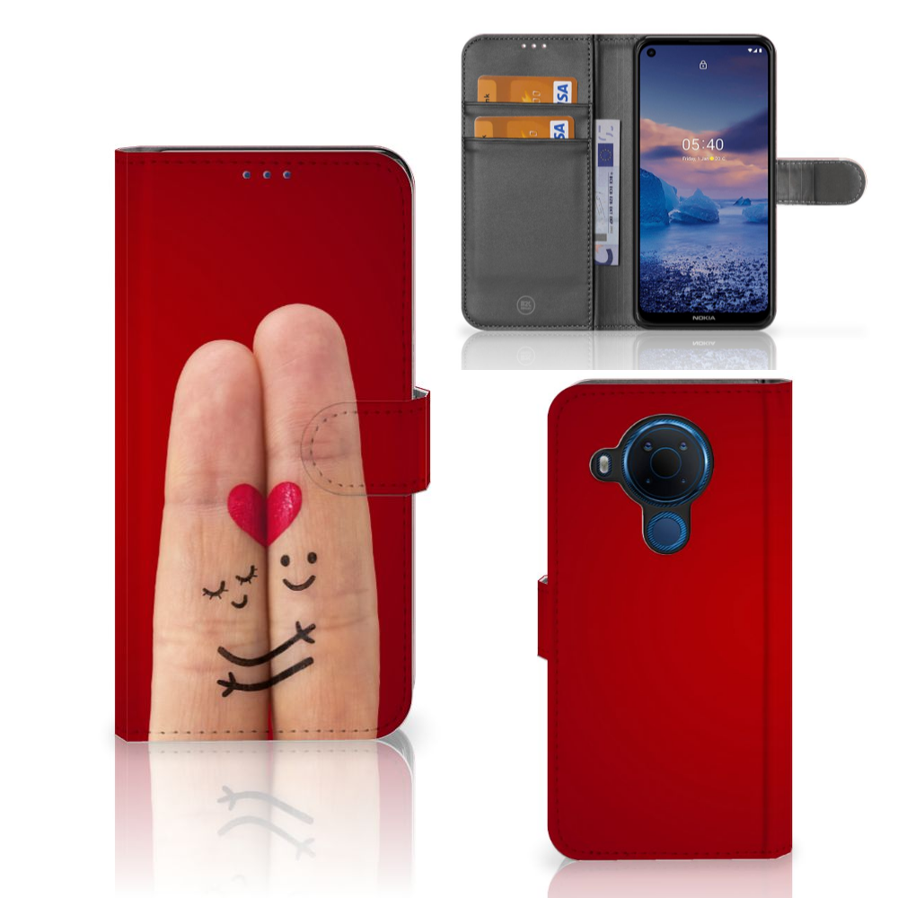 Nokia 5.4 Wallet Case met Pasjes Liefde - Origineel Romantisch Cadeau
