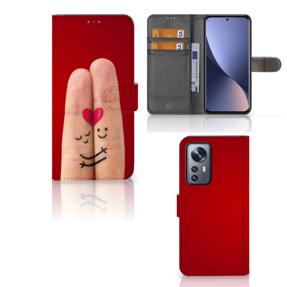 Xiaomi 12 Pro Wallet Case met Pasjes Liefde - Origineel Romantisch Cadeau
