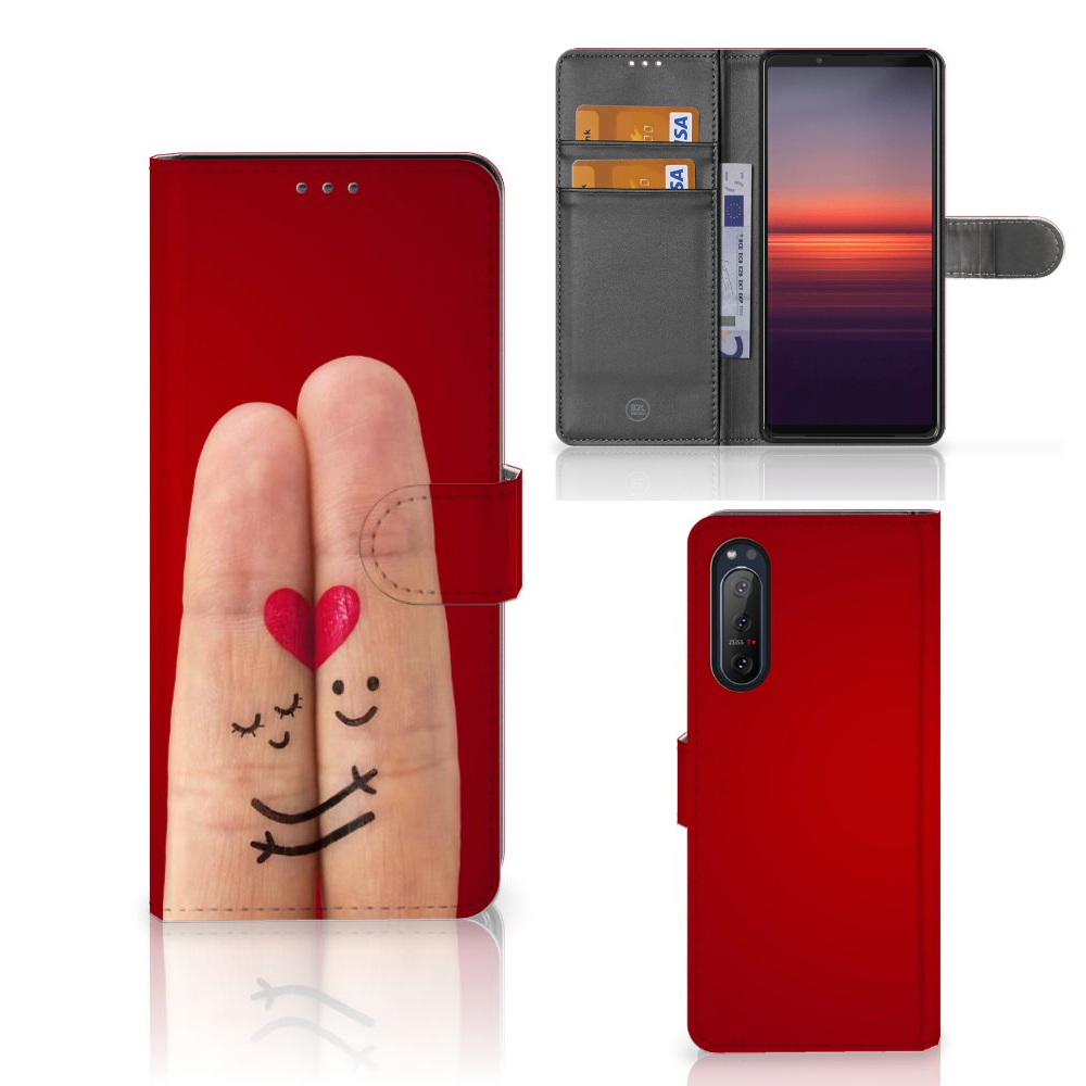 Sony Xperia 5II Wallet Case met Pasjes Liefde - Origineel Romantisch Cadeau
