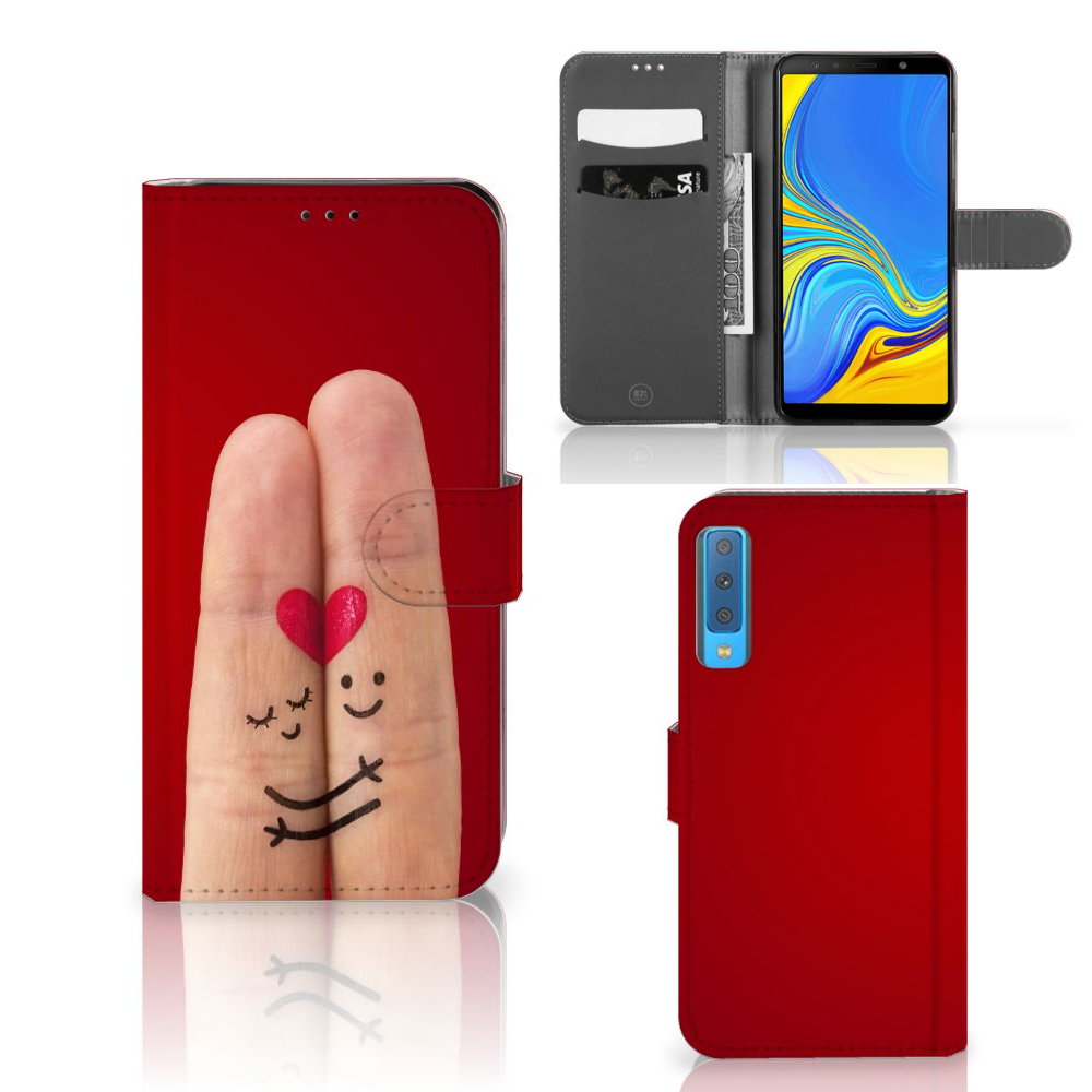 Samsung Galaxy A7 (2018) Wallet Case met Pasjes Liefde - Origineel Romantisch Cadeau