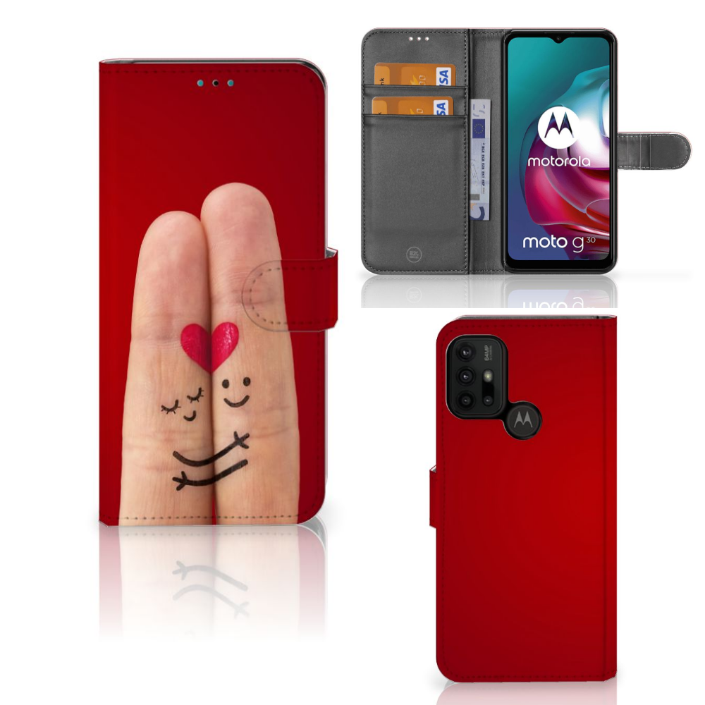 Motorola Moto G10 | G20 | G30 Wallet Case met Pasjes Liefde - Origineel Romantisch Cadeau