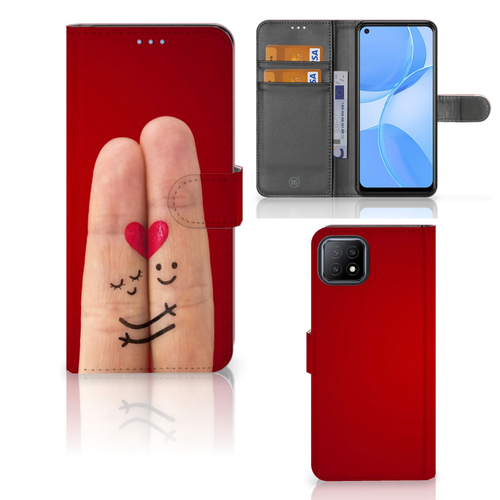 OPPO A73 5G Wallet Case met Pasjes Liefde - Origineel Romantisch Cadeau