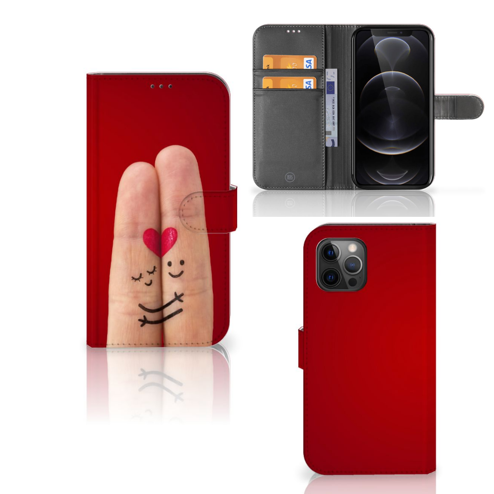 Apple iPhone 12 Pro Max Wallet Case met Pasjes Liefde - Origineel Romantisch Cadeau