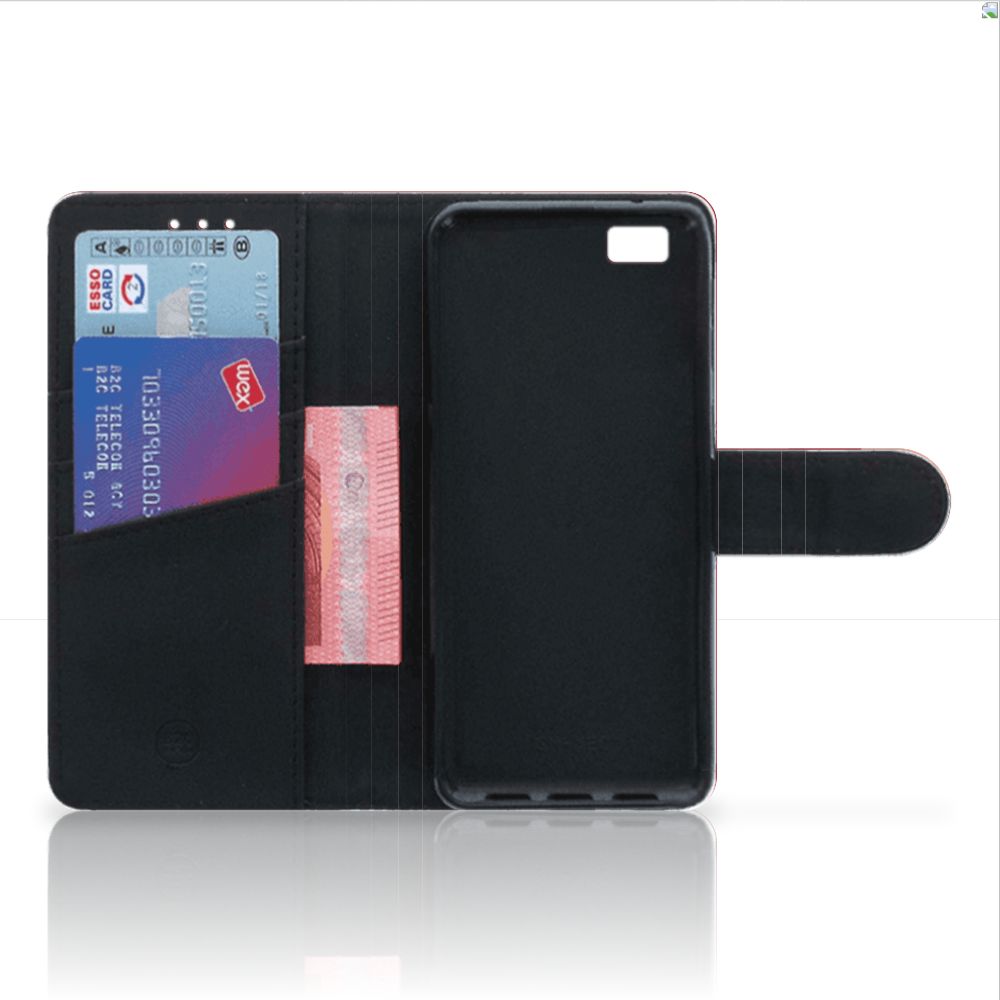 Huawei Ascend P8 Lite Wallet Case met Pasjes Liefde - Origineel Romantisch Cadeau