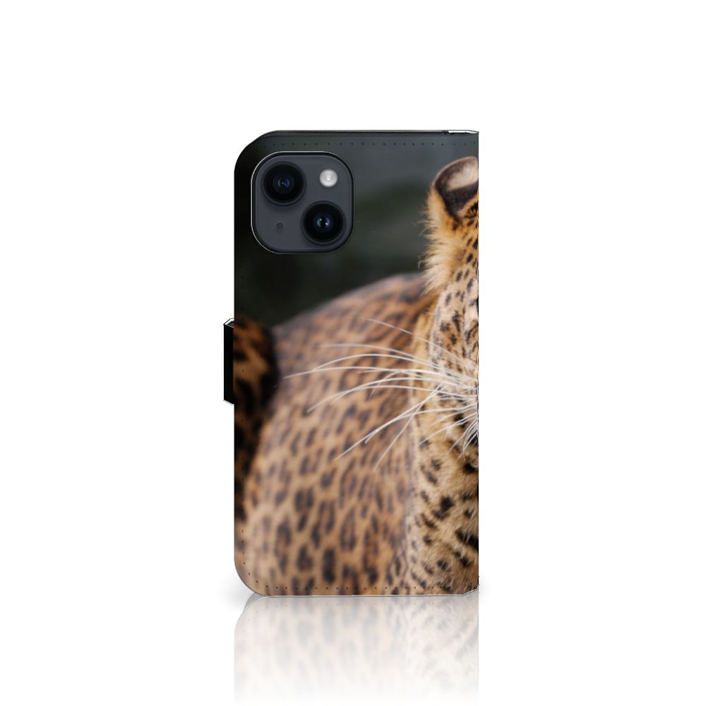iPhone 15 Telefoonhoesje met Pasjes Luipaard
