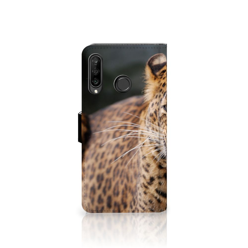 Huawei P30 Lite (2020) Telefoonhoesje met Pasjes Luipaard