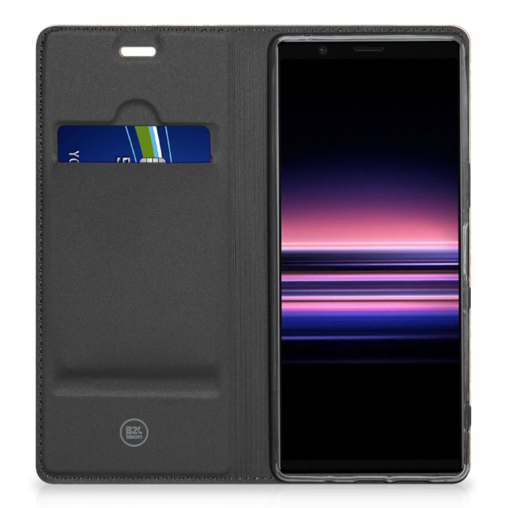 Sony Xperia 5 Standcase Marmer Creme