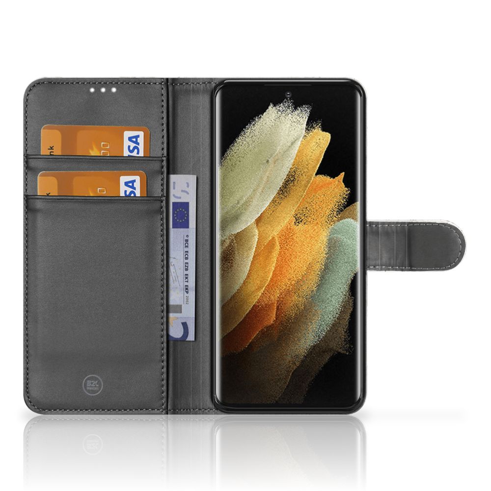 Samsung Galaxy S21 Ultra Bookcase Marmer Beige