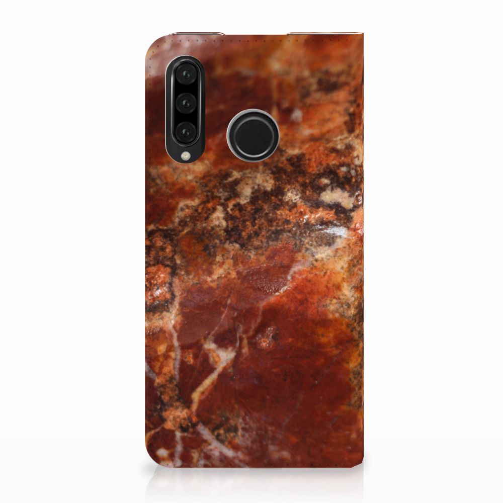 Huawei P30 Lite New Edition Standcase Marmer Bruin