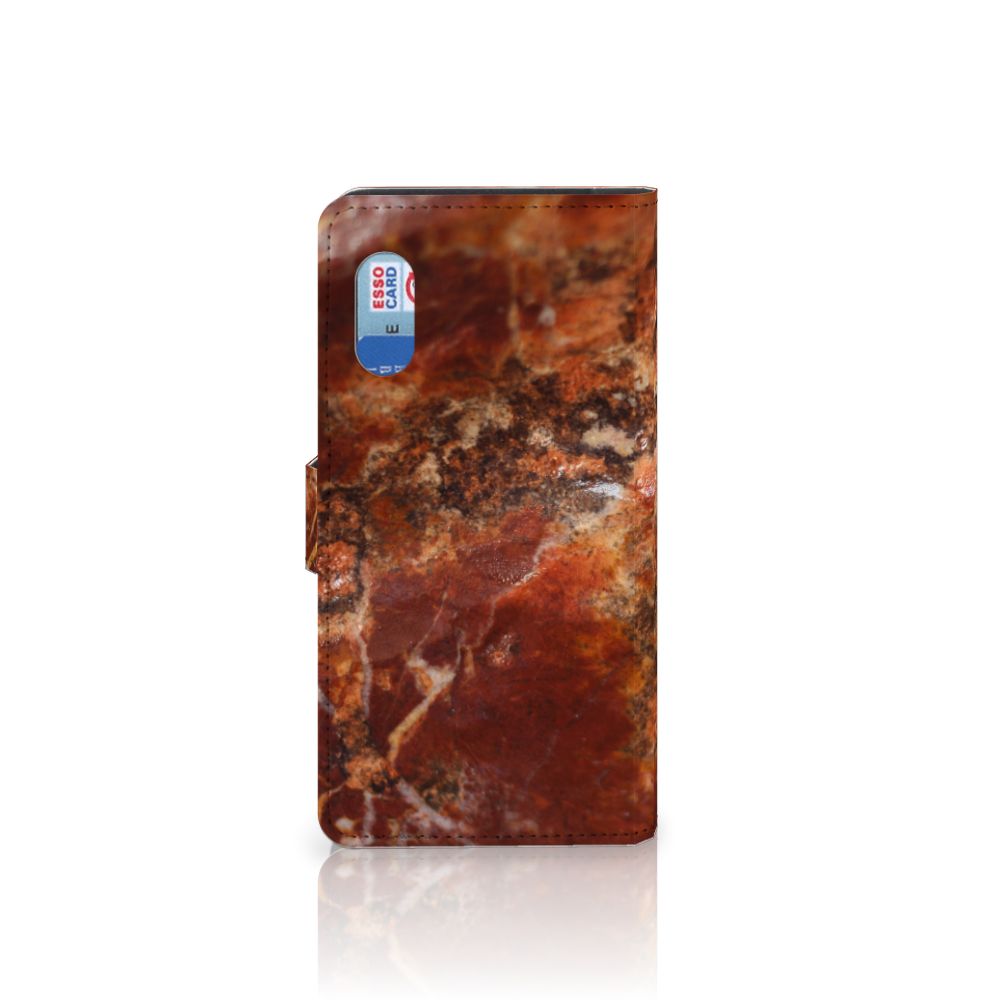 Samsung Xcover Pro Bookcase Marmer Bruin