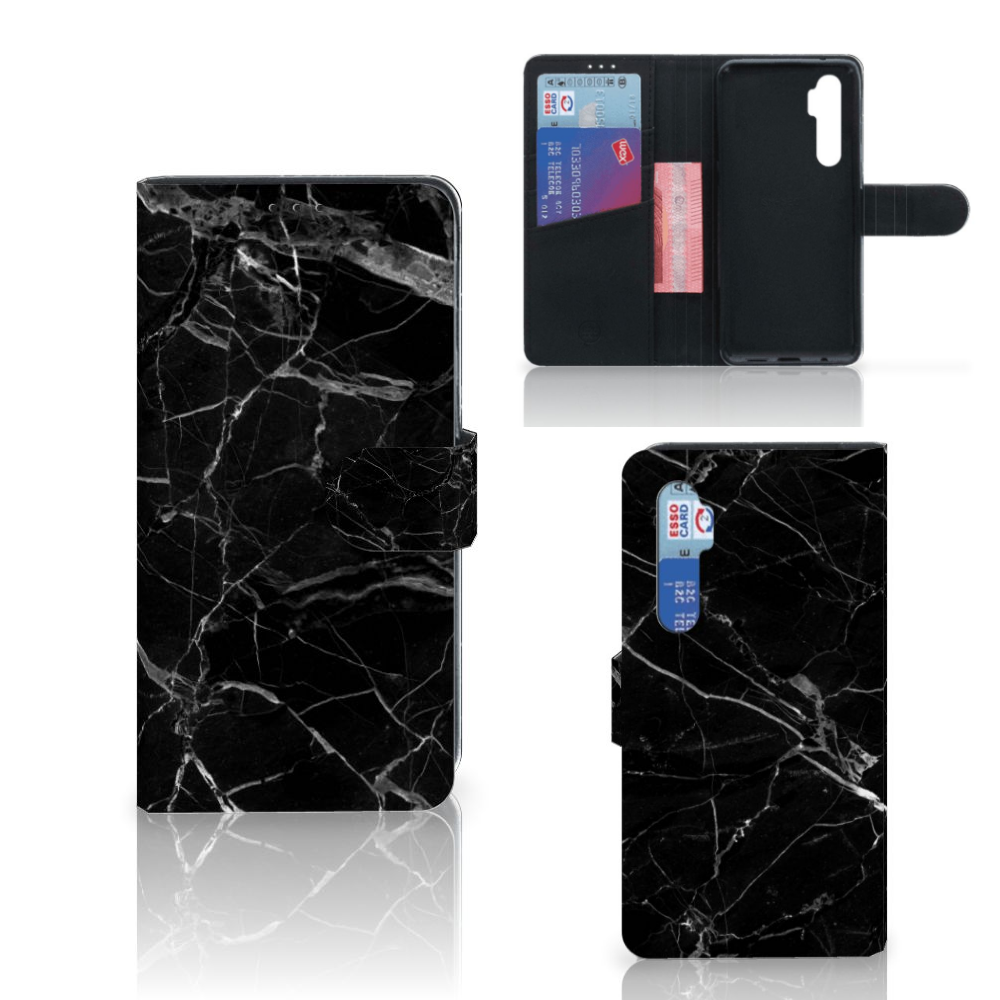 Xiaomi Mi Note 10 Lite Bookcase Marmer Zwart - Origineel Cadeau Vader