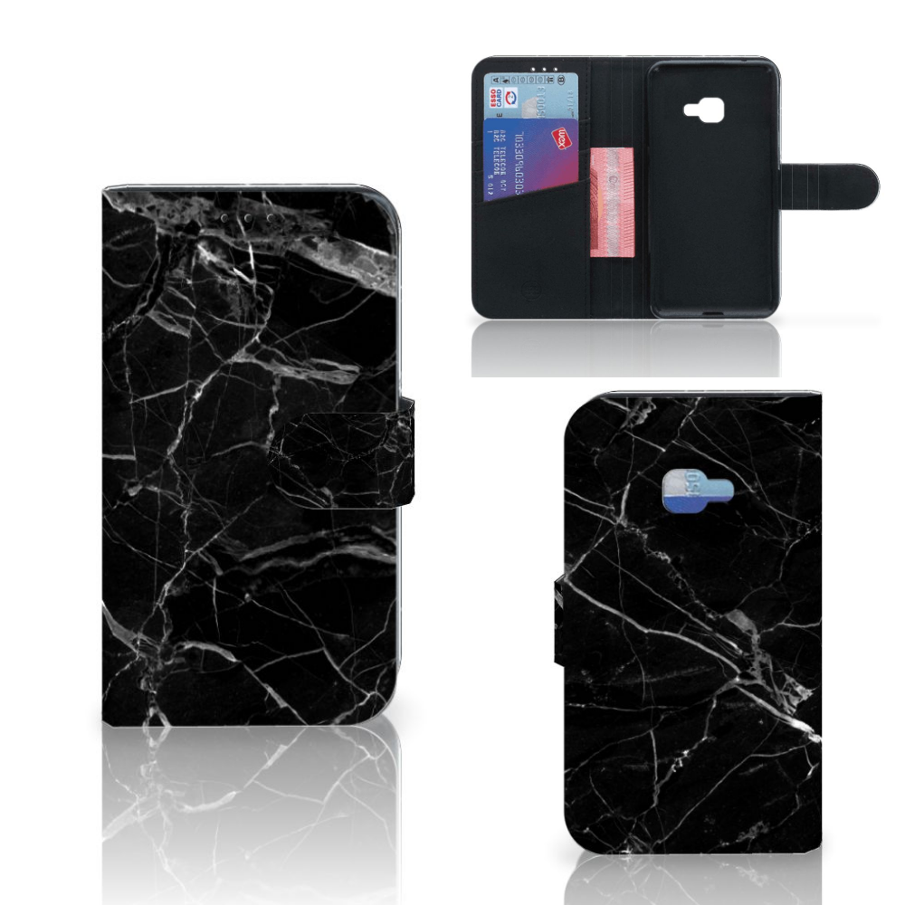 Samsung Galaxy Xcover 4 | Xcover 4s Bookcase Marmer Zwart - Origineel Cadeau Vader