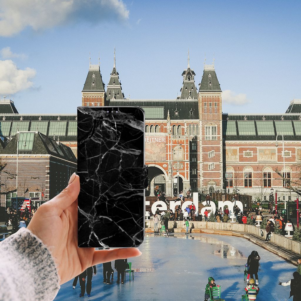 Samsung Galaxy S20 Ultra Bookcase Marmer Zwart - Origineel Cadeau Vader