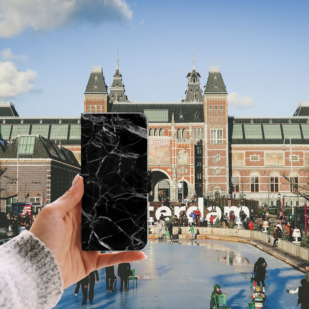 Samsung Galaxy A50 Bookcase Marmer Zwart - Origineel Cadeau Vader
