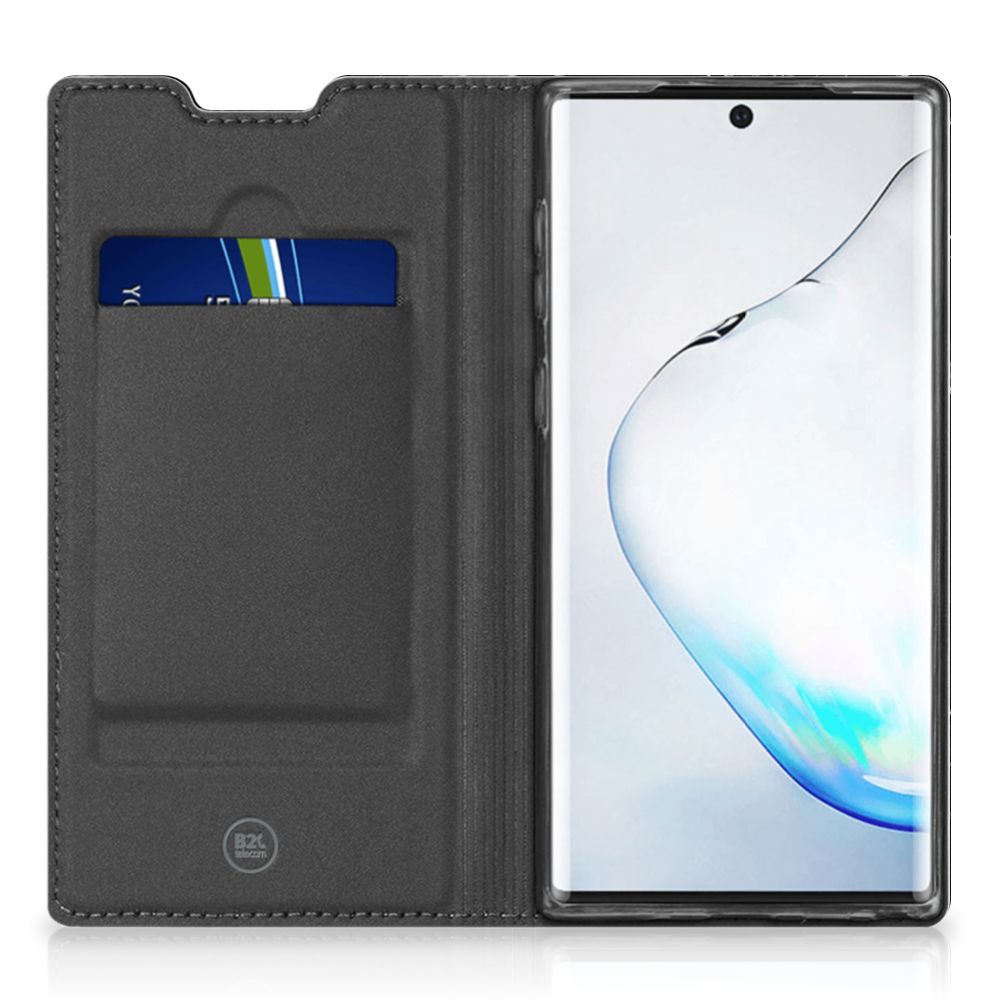 Samsung Galaxy Note 10 Standcase Marmer Zwart - Origineel Cadeau Vader