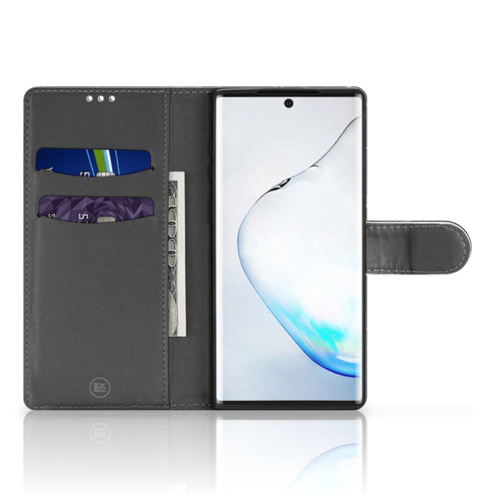 Samsung Galaxy Note 10 Bookcase Marmer Zwart - Origineel Cadeau Vader