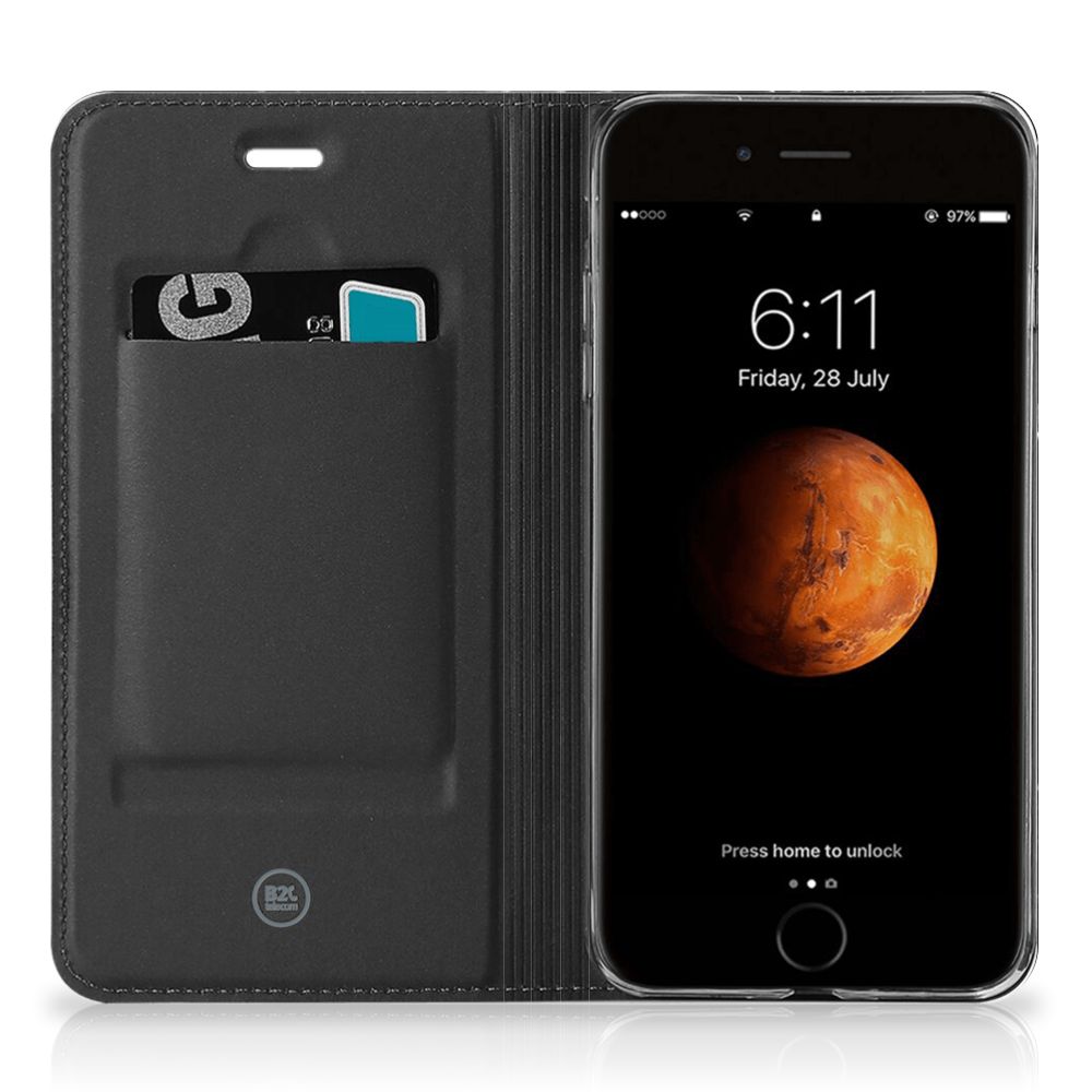 Apple iPhone 7 Plus | 8 Plus Standcase Marmer Zwart - Origineel Cadeau Vader