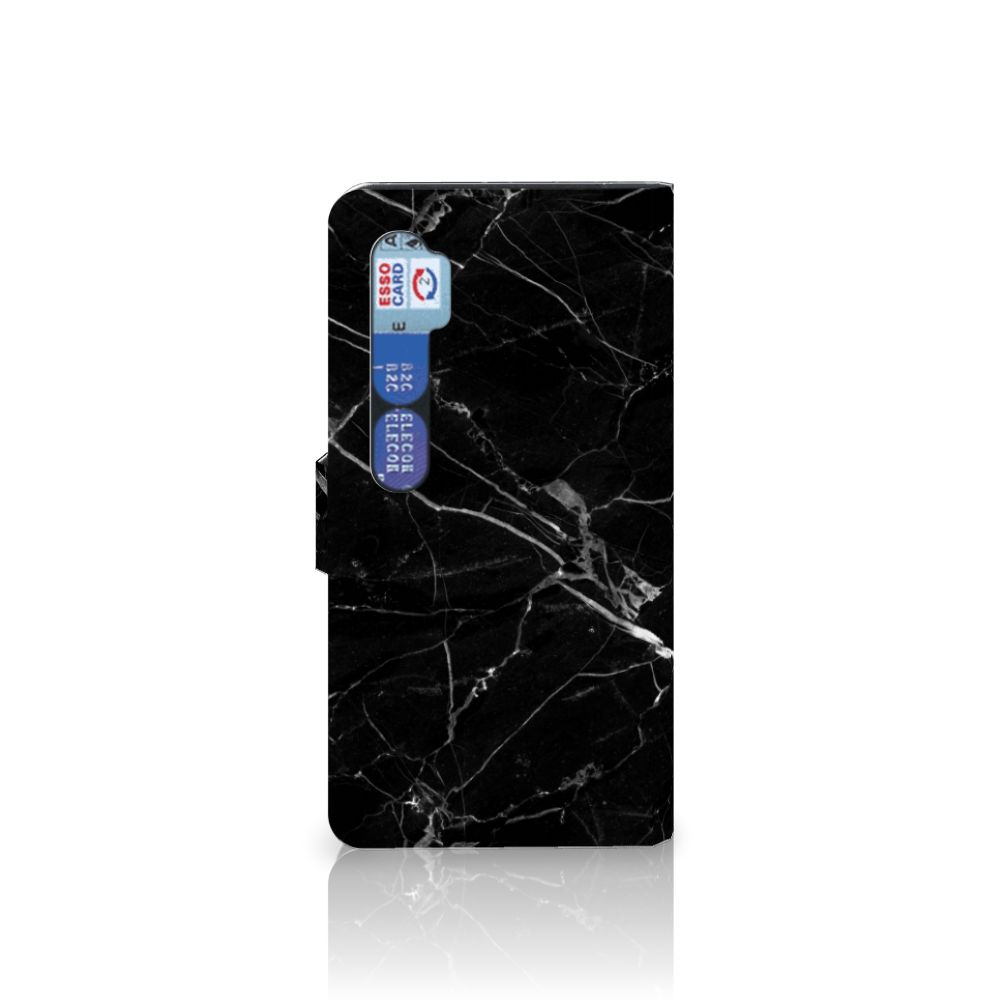 Xiaomi Mi Note 10 Pro Bookcase Marmer Zwart - Origineel Cadeau Vader