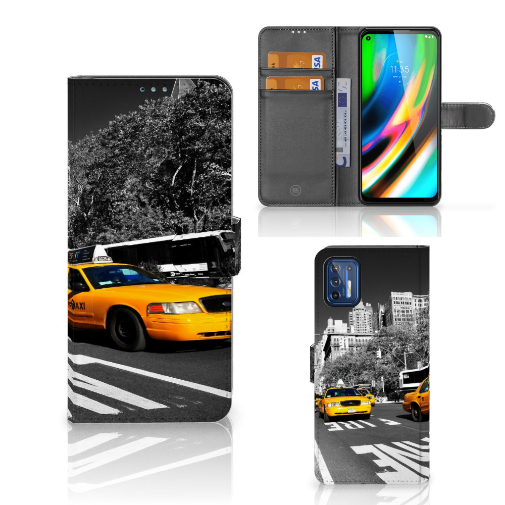 Motorola Moto G9 Plus Flip Cover New York Taxi