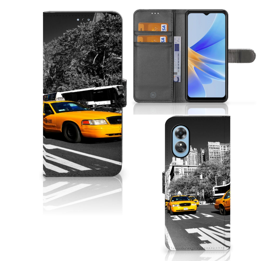 OPPO A17 Flip Cover New York Taxi