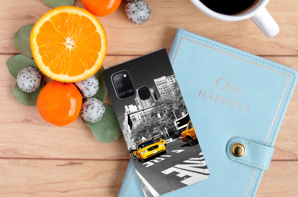 Samsung Galaxy A21s Book Cover New York Taxi