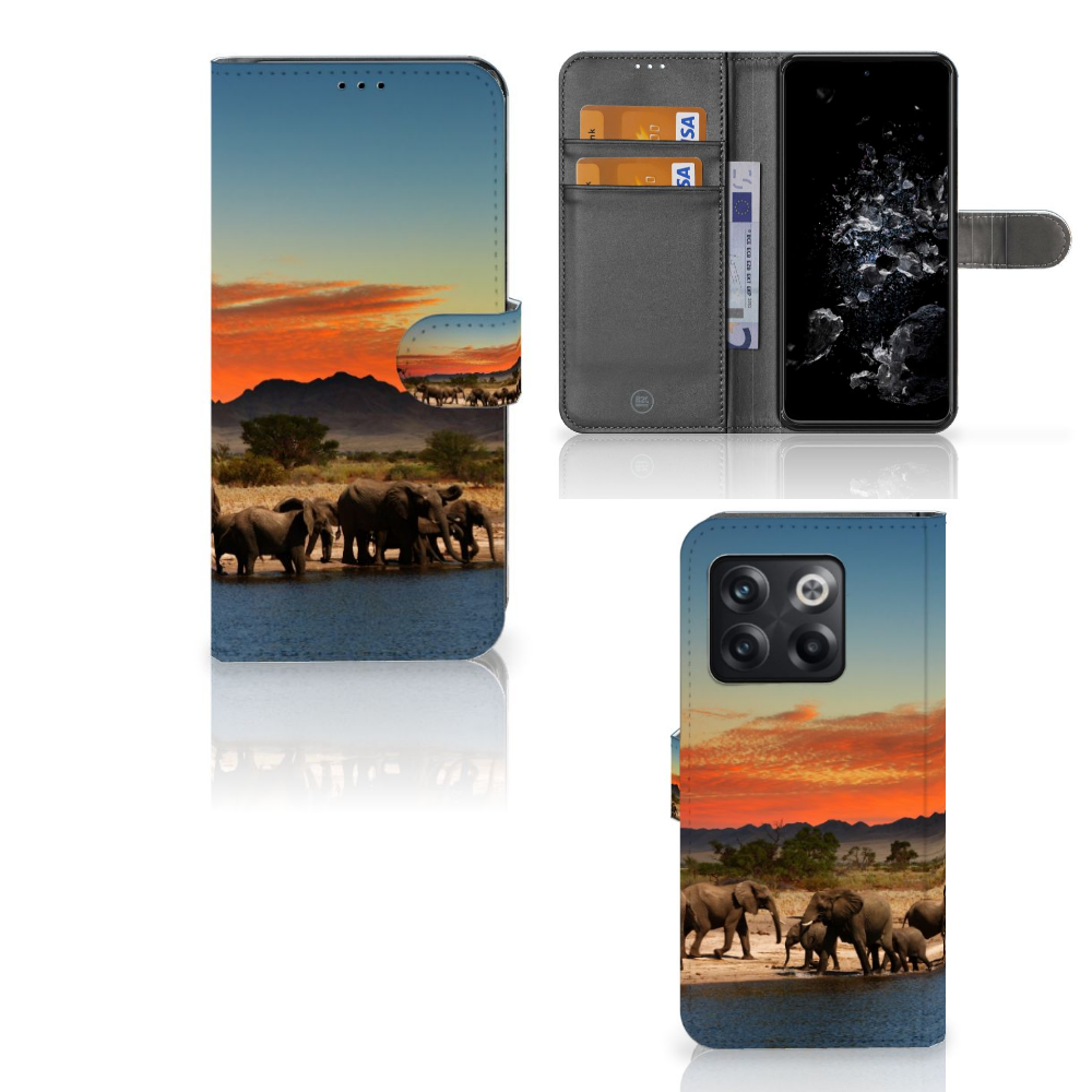OnePlus 10T Telefoonhoesje met Pasjes Olifanten