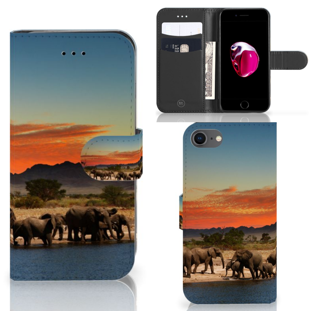 iPhone 7 | 8 | SE (2020) | SE (2022) Telefoonhoesje met Pasjes Olifanten