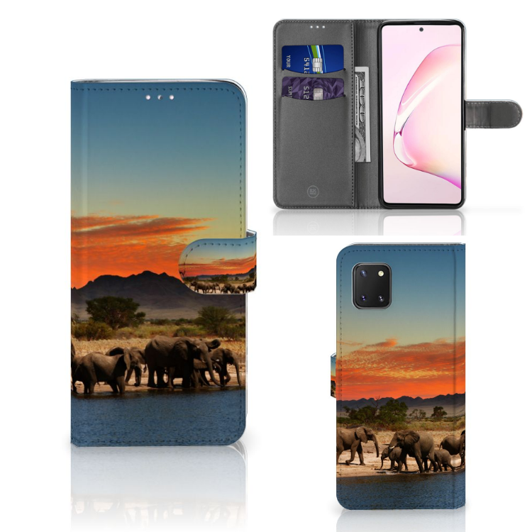 Samsung Note 10 Lite Telefoonhoesje met Pasjes Olifanten