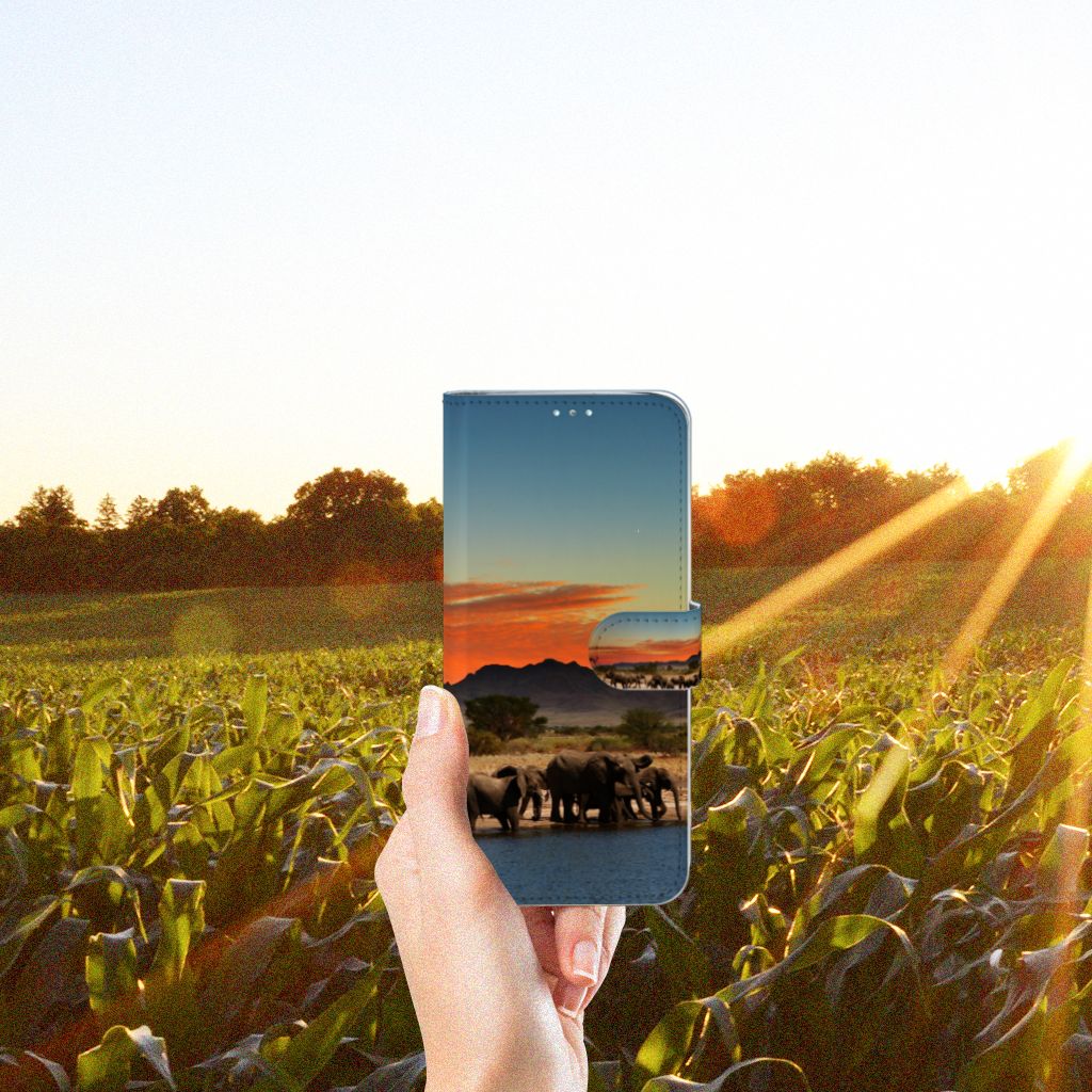 Samsung Galaxy A71 Telefoonhoesje met Pasjes Olifanten