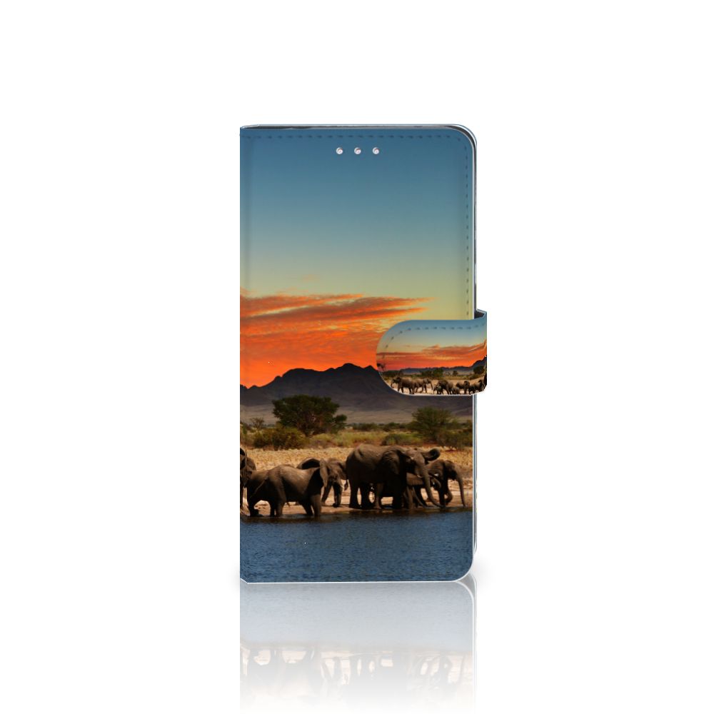 Huawei Y7 (2019) Telefoonhoesje met Pasjes Olifanten