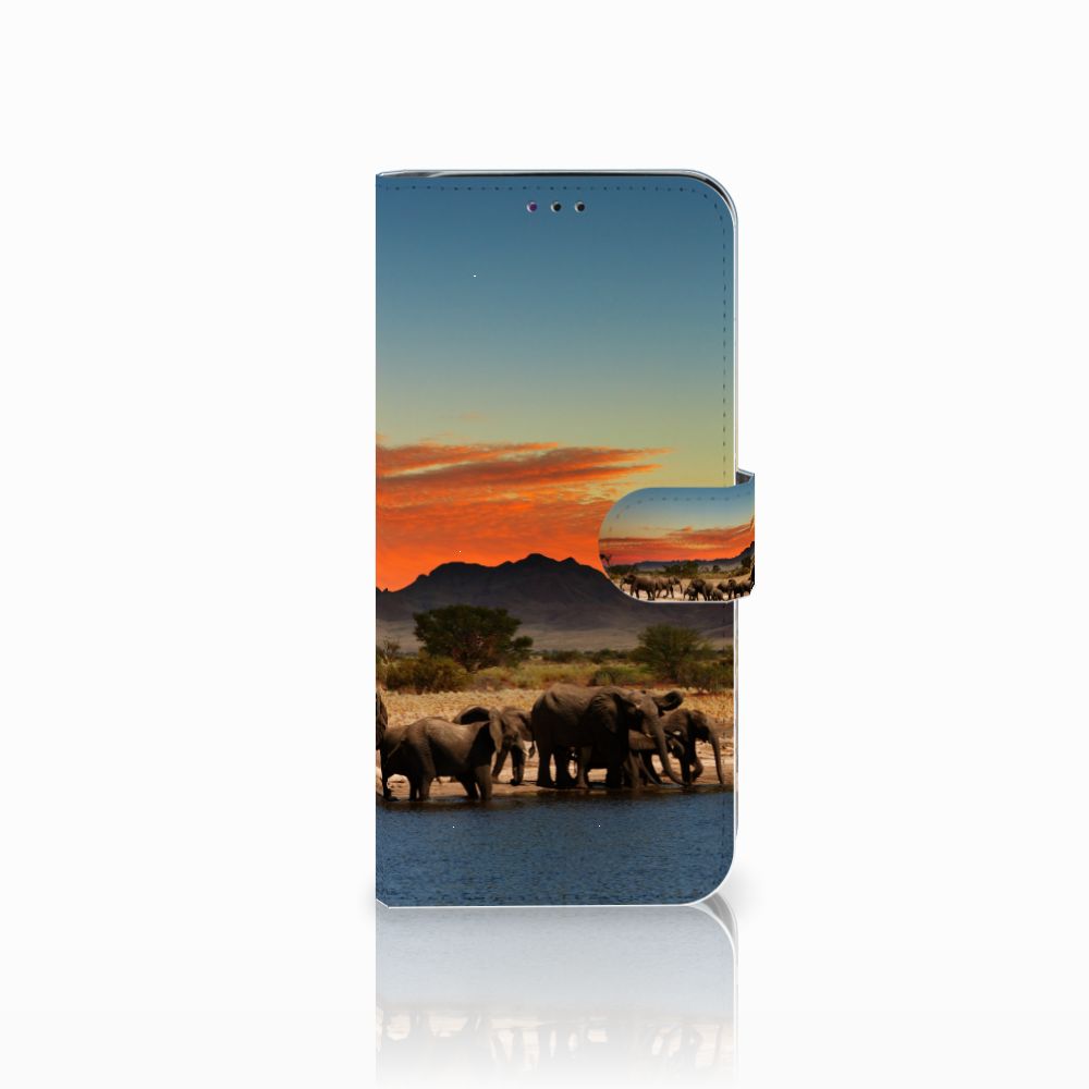 Samsung Galaxy A70 Telefoonhoesje met Pasjes Olifanten